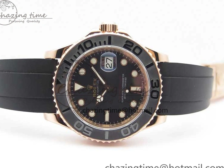 MiroTime 0308 Yacht-Master 116655 RG Wrapped D1F 1:1 Best Edition Black Ceramic Bezel 904L Steel on Oysterflex Rubber Strap A Fashionable 3060
